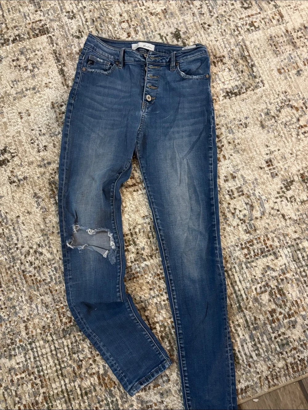 KanCan Distressed Dark Blue Skinny Jeans